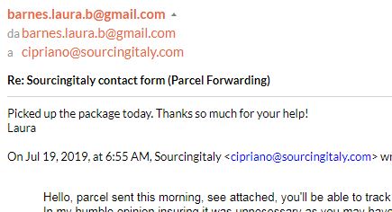 Italy Forwarding Items 185